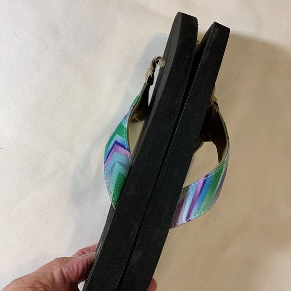 Fun Flops Size 9. Multicolor blue, lilac and green NWOT - Picture 4 of 8